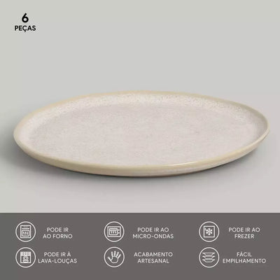 Conjunto com 6 Pratos de Sobremesa Bio Latte