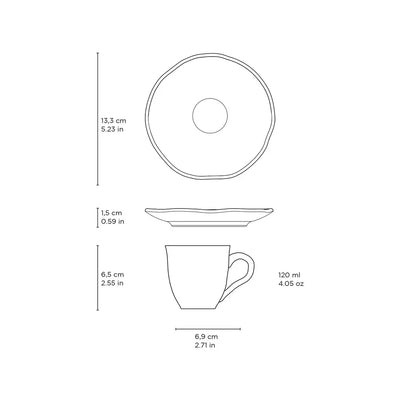 Conjunto com 6 Xícaras de Café com Pires Bio Pistache