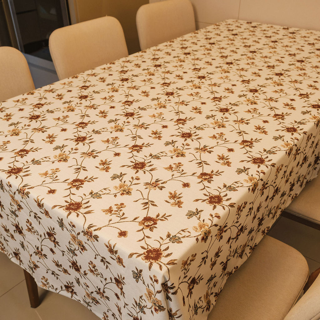 Toalha de Mesa Floral Vintage - Linho Rústico