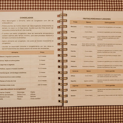 Caderno de Receitas Personalizado Listras e Laço Marrom