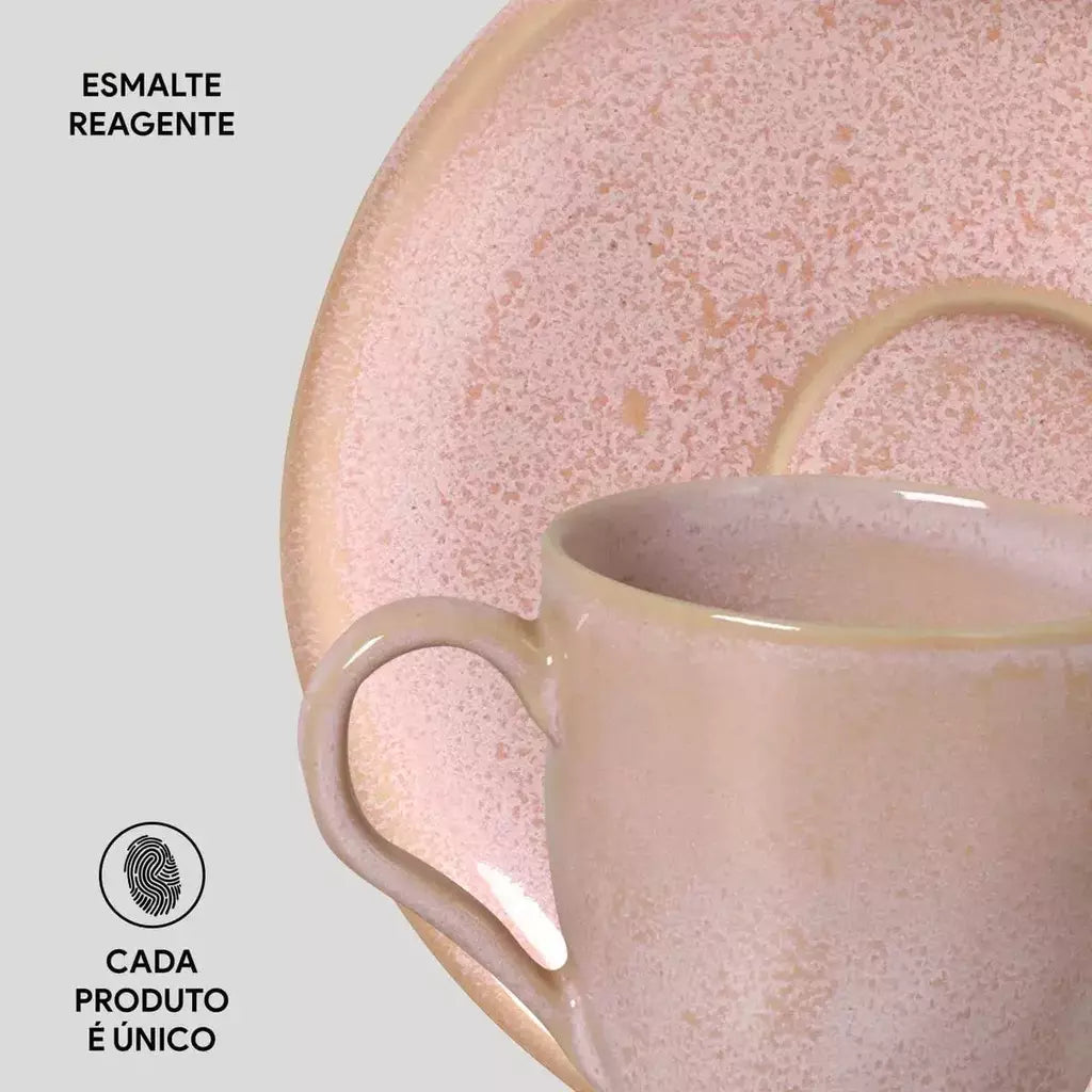 Conjunto com 6 Xícaras de Café com Pires Bio Litchi