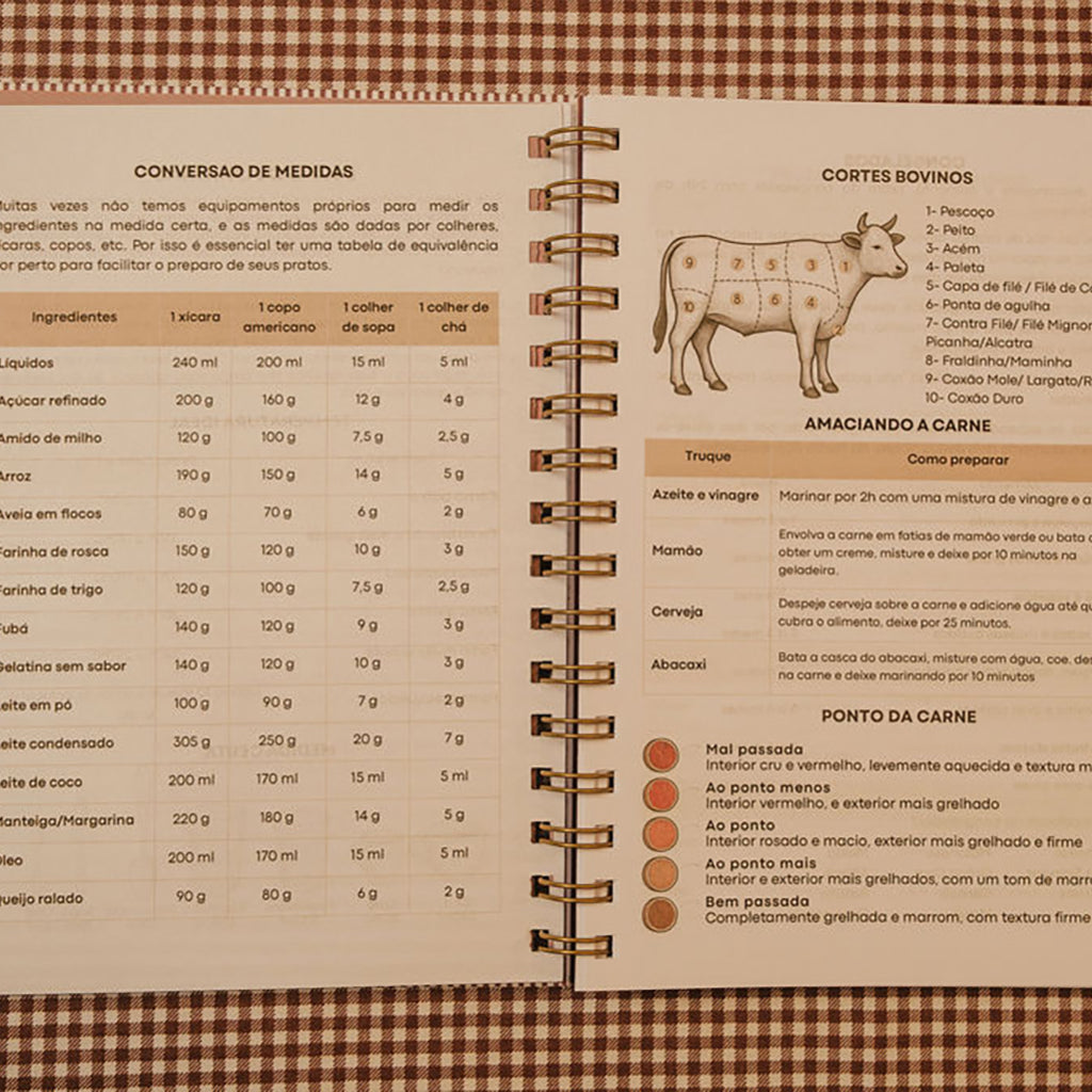Kit Receitas da Mamãe – Toalha Xadrez Babado + Caderno Personalizado