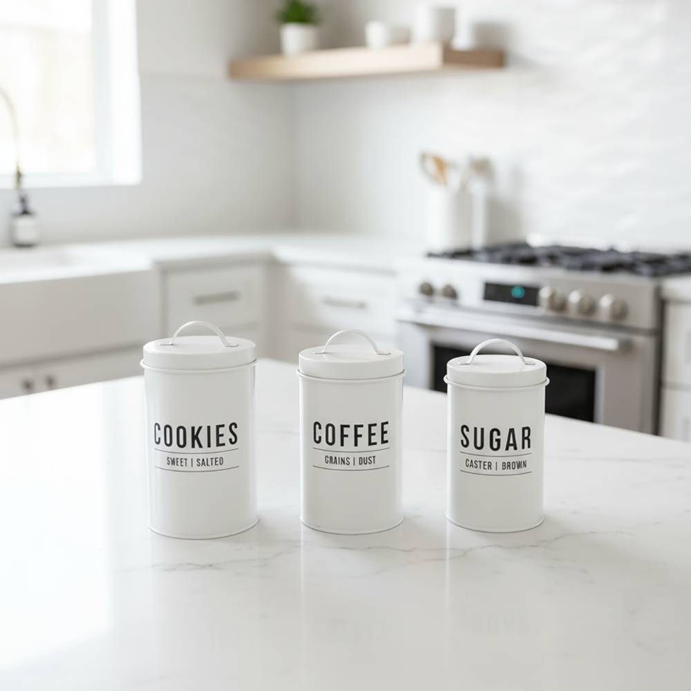 Pote para Cookies Minimalista – Branco