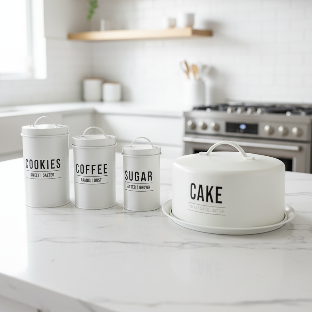 Pote para Cookies Minimalista – Branco