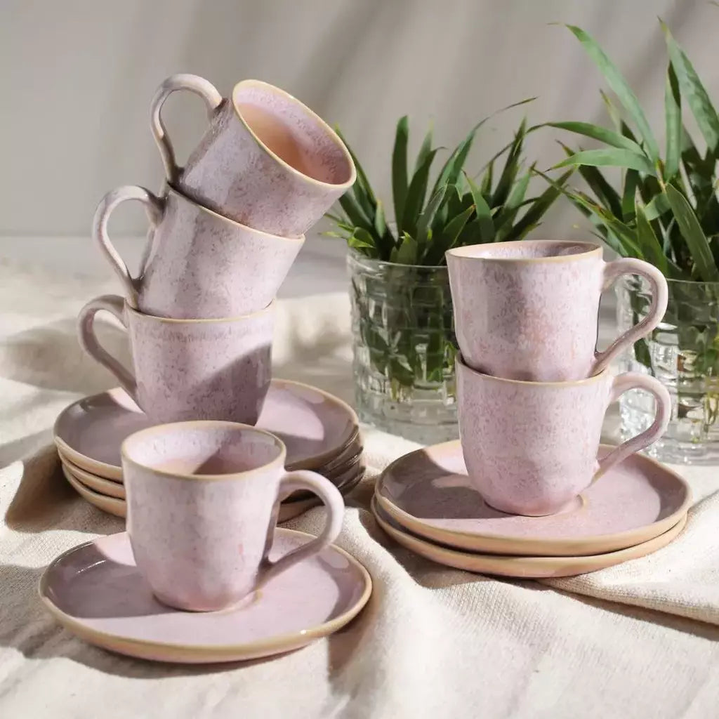 Conjunto com 6 Xícaras de Café com Pires Bio Litchi