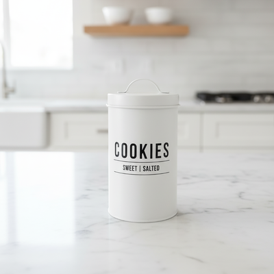 Pote para Cookies Minimalista – Branco