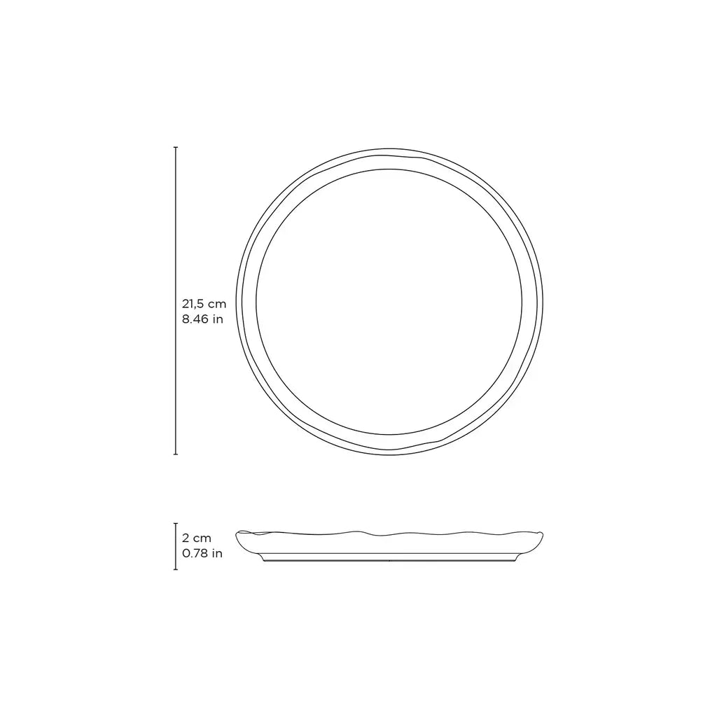 Conjunto com 6 Pratos de Sobremesa Bio Latte