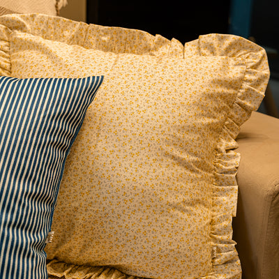 Kit 4 Capas de Almofadas Farmhouse Babado floral e Azul Romântico Bordado