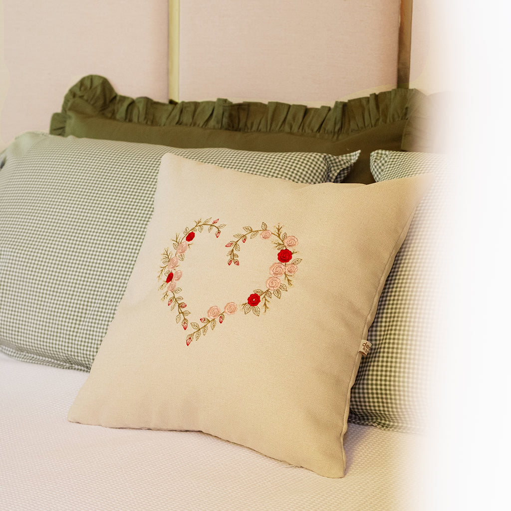 Fronha com Babado Verde Farmhouse 100% Algodão 50x70 cm - UNIDADE