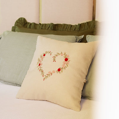 Fronha com Babado Verde Farmhouse 100% Algodão 50x70 cm - UNIDADE