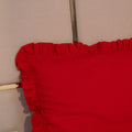 Fronha com Babado Estilo Farmhouse | Vermelho Liso | 100% Algodão | 50x70 cm