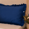 Fronha com Babado Azul Marinho Farmhouse 100% Algodão – UNIDADE