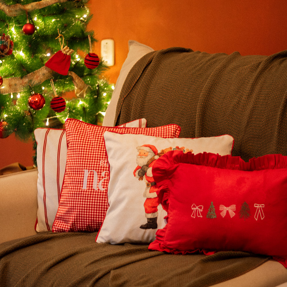 Kit 4 Capas de Almofadas Natal Tradicional - Vermelho