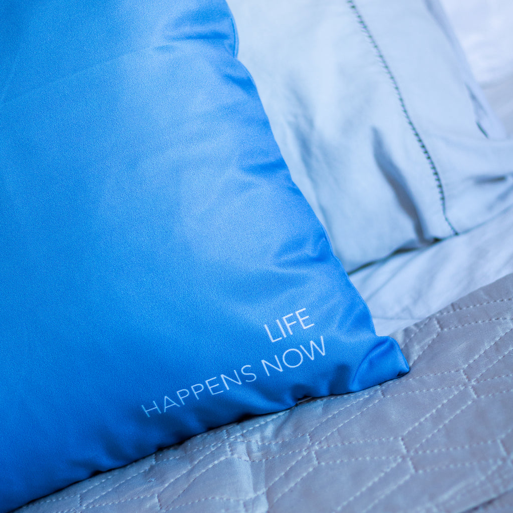 Kit 3 capas de almofadas personalizadas com iniciais do casal - azul