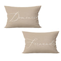 Kit 2 capas de baguetes nome casal personalizado bege