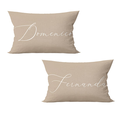 Kit 2 capas de baguetes nome casal personalizado bege