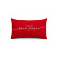 Almofada Baguete Veludo Vermelho com Bordado "E que seja para sempre" | 50x30 cm