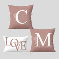 Kit 3 capas de almofadas personalizadas inicial casal com baguete love