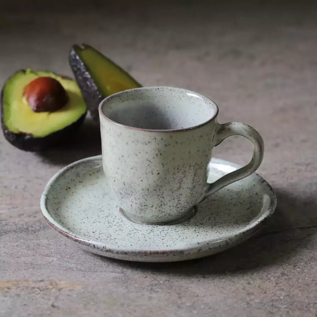 Conjunto com 6 Xícaras de Café com Pires Bio Pistache