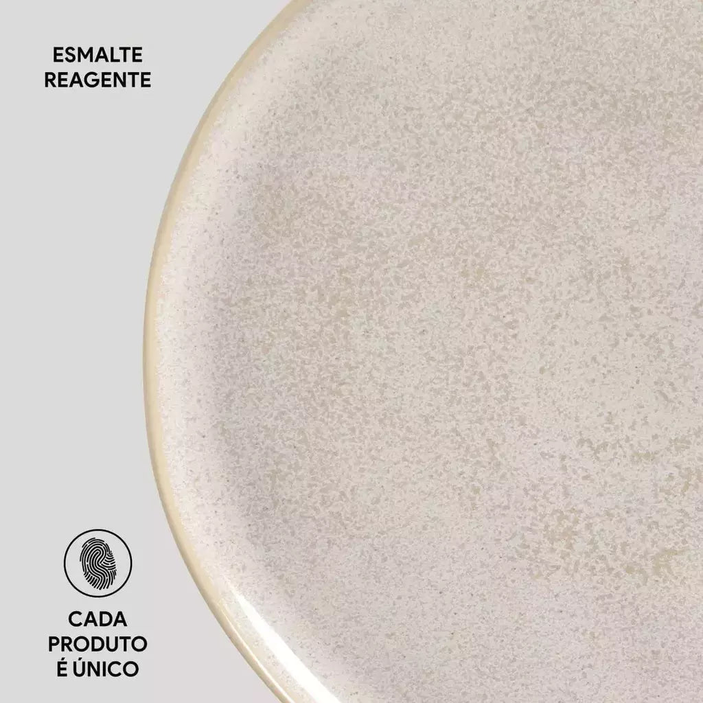 Conjunto com 6 Pratos Raso Bio Latte