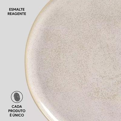 Conjunto com 6 Pratos Raso Bio Latte