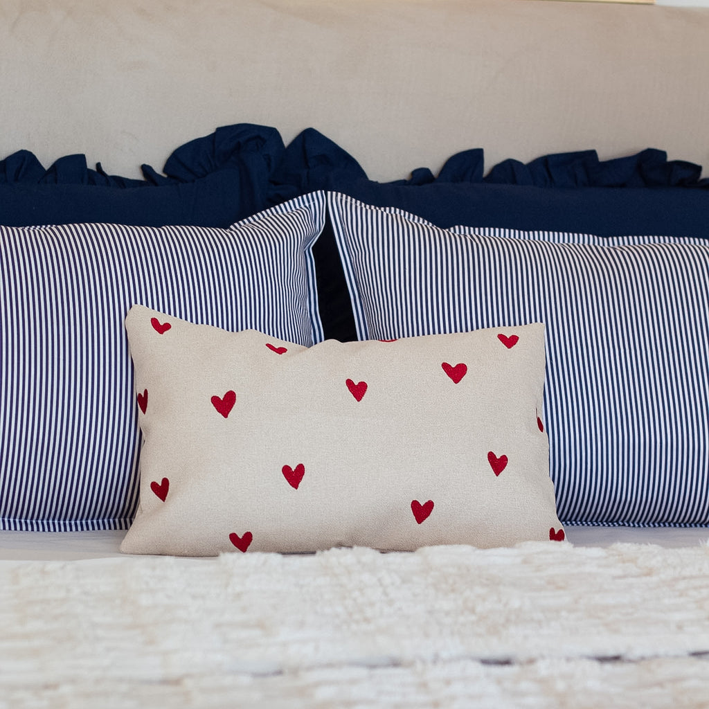 Fronha com Babado Azul Marinho Farmhouse 100% Algodão – UNIDADE