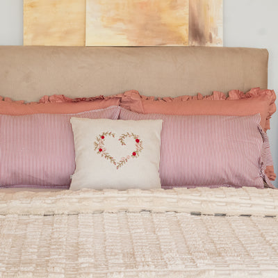 Fronha com Babado Rose 50x70cm 100% Algodão Farmhouse - UNIDADE