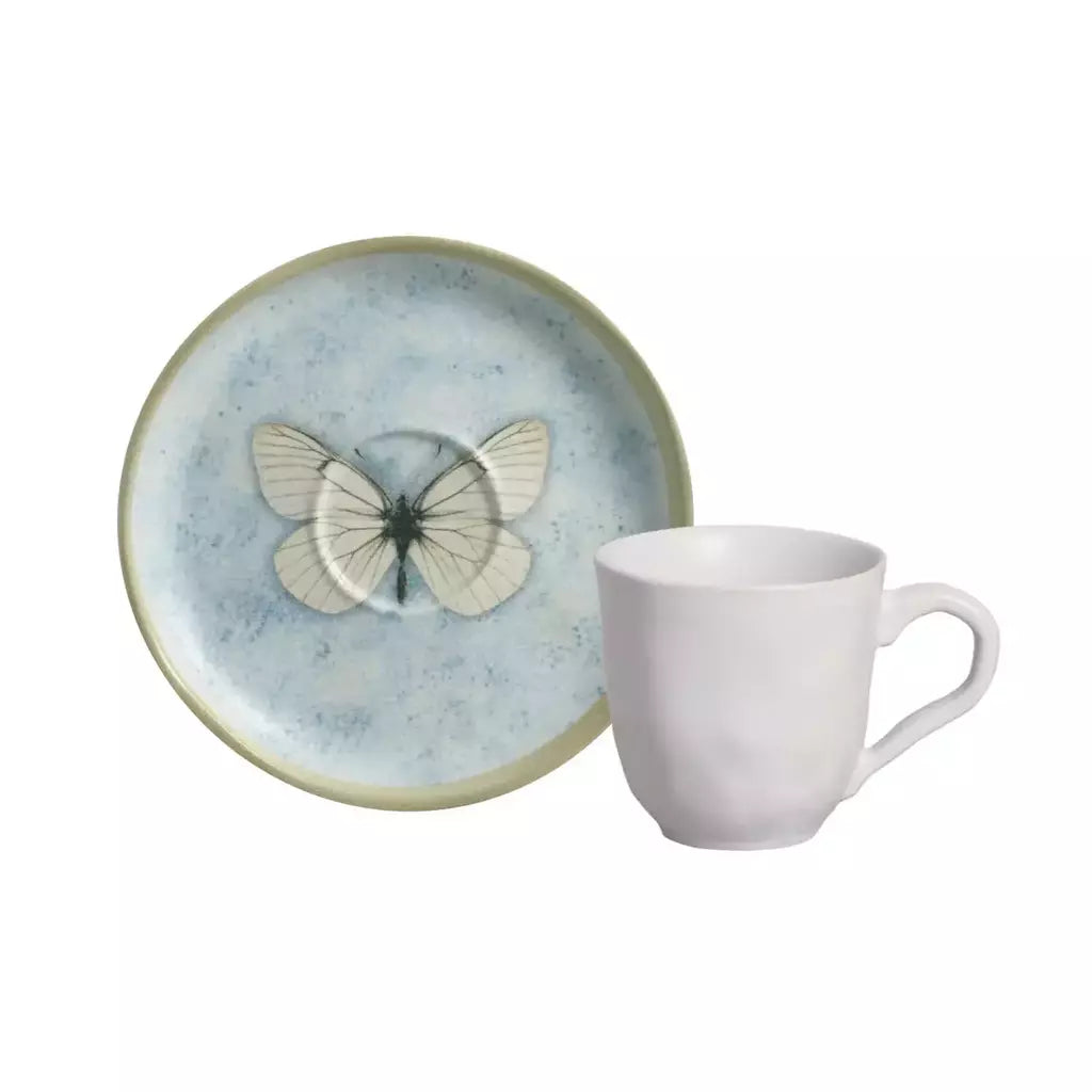 Conjunto com 6 Xícaras de Café com Pires Bio Animália