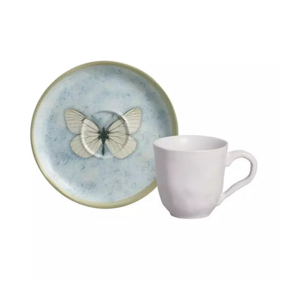 Conjunto com 6 Xícaras de Café com Pires Bio Animália