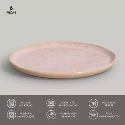 Conjunto com 6 Pratos de Sobremesa Bio Litchi