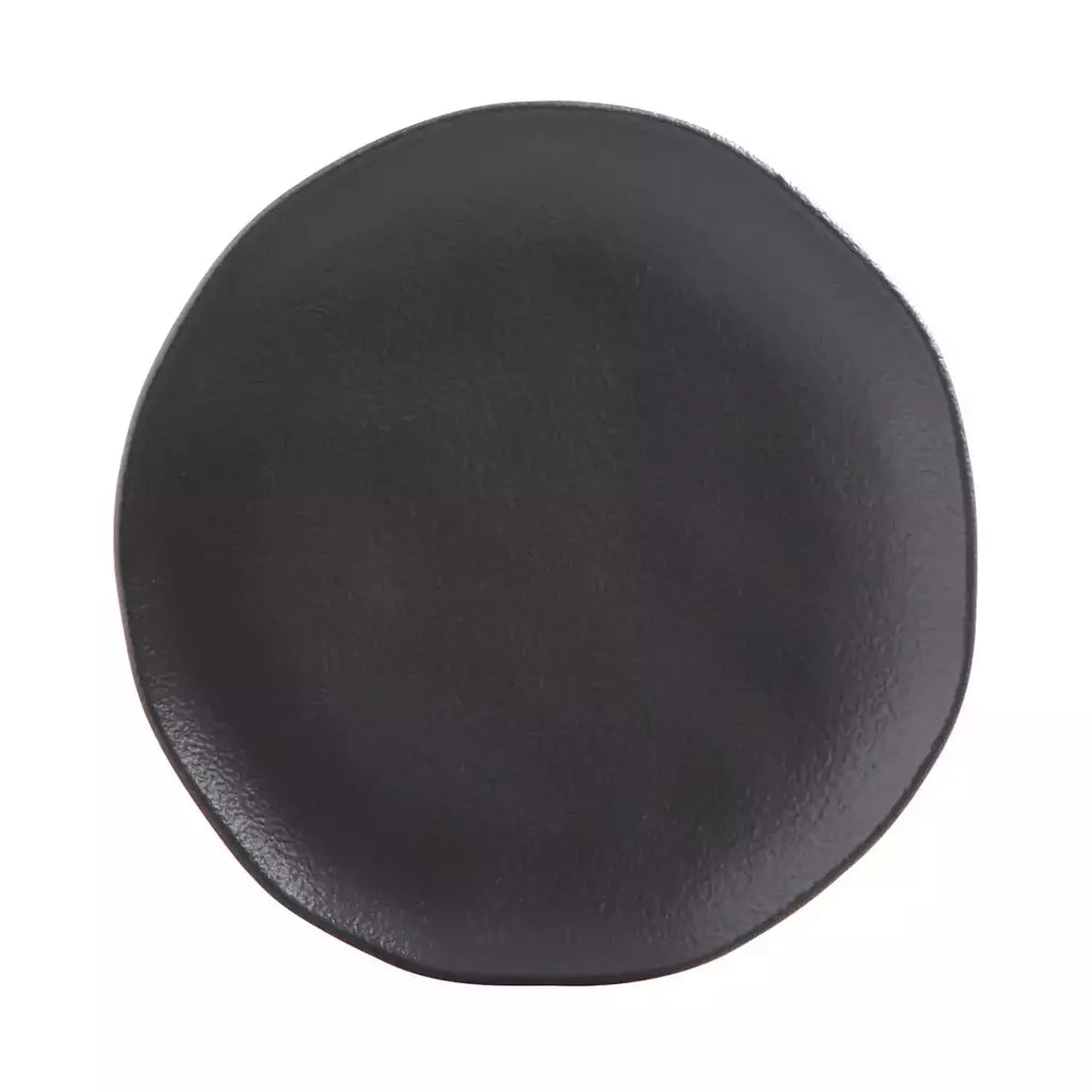 Conjunto com 6 Pratos de Sobremesa Orgânico Preto Matte