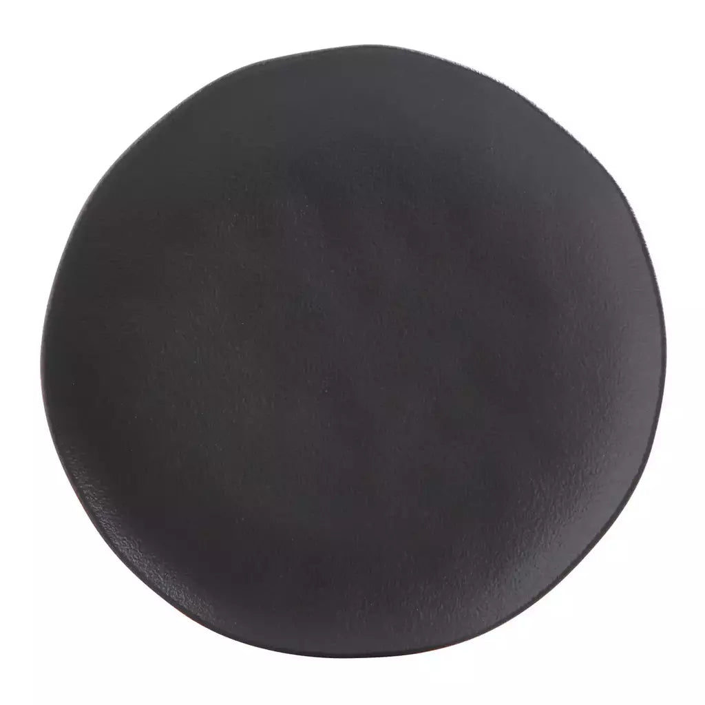 Conjunto com 6 Pratos Raso Orgânico Preto Matte