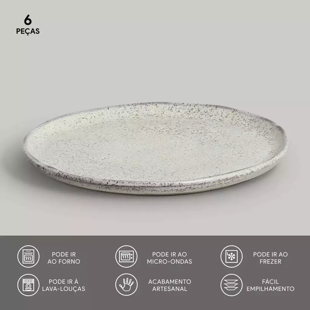 Conjunto com 6 Pratos de Sobremesa Bio Pistache