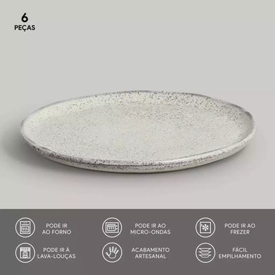 Conjunto com 6 Pratos de Sobremesa Bio Pistache