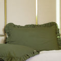 Fronha com Babado Verde Farmhouse 100% Algodão 50x70 cm - UNIDADE