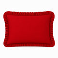 Fronha com Babado Estilo Farmhouse | Vermelho Liso | 100% Algodão | 50x70 cm