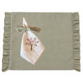 Kit Lugar Americano Xadrez Verde com Babado + Guardanapo Bordado Floral