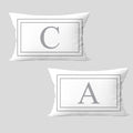 Kit 2 capas baguetes estampa margem dupla com iniciais casal