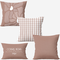 Kit 4 capas de almofadas mocha mousse coisas boas acontecem aqui
