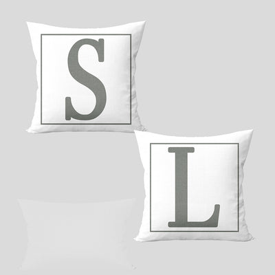 Kit 2 capas de almofadas estampa margem personalizadas iniciais casal