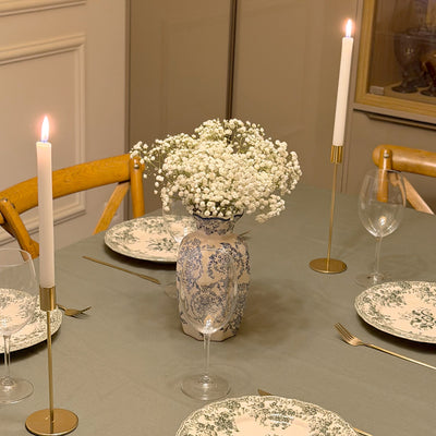 Toalha de Mesa Linho Verde com Babado